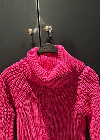 Pembe Balıkçı Yaka Kadın Triko Kazak - Görsel 3