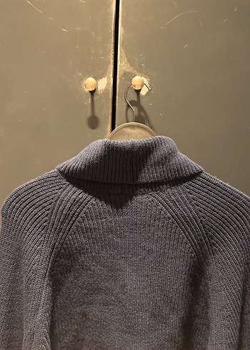 Lacivert Örgü Boğazlı Kadın Kazak - Görsel 5