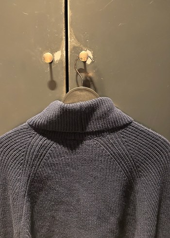 Lacivert Örgü Boğazlı Kadın Kazak - Görsel 7