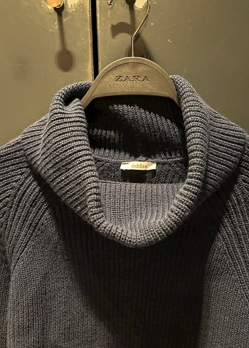 Lacivert Örgü Boğazlı Kadın Kazak - Görsel 3