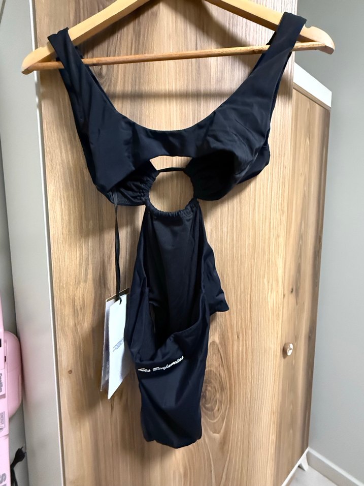 Drapeli Siyah Askılı Kadın Mayo - Görsel 2