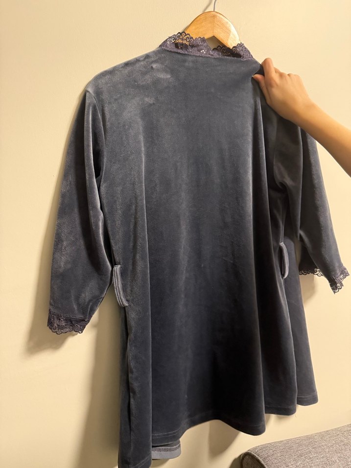 Gri Kadın Midi Boy Salaş Sabahlık - Görsel 2