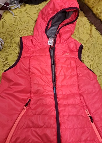 Kızlar için Kapüşonlu Pembe Spor Yelek - Görsel 2