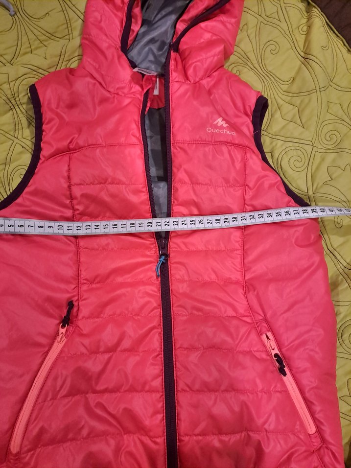 Kızlar için Kapüşonlu Pembe Spor Yelek - Görsel 3