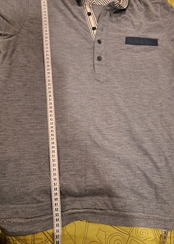 Düğmeli Gri Erkek Polo Tişört - Görsel 5