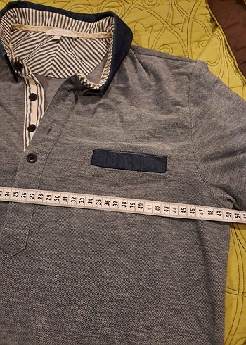 Düğmeli Gri Erkek Polo Tişört - Görsel 2