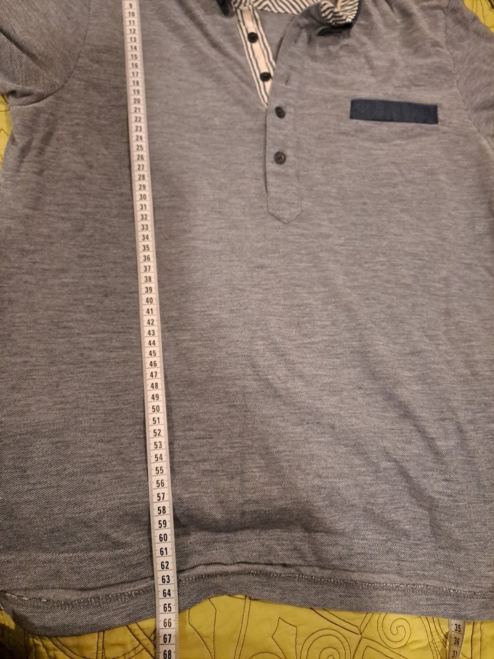 Düğmeli Gri Erkek Polo Tişört - Görsel 5