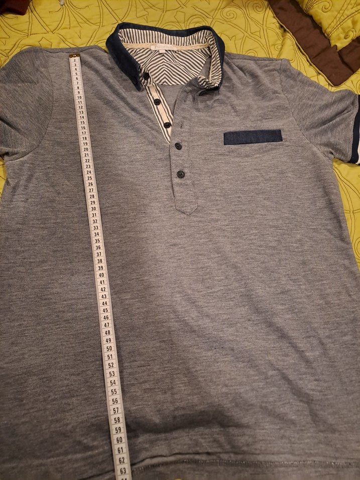 Düğmeli Gri Erkek Polo Tişört - Görsel 4