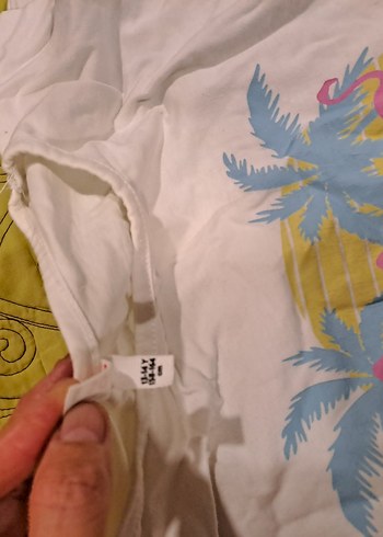 Beyaz Kız Çocuk Baskılı Kısa Kollu Tişört - Görsel 2