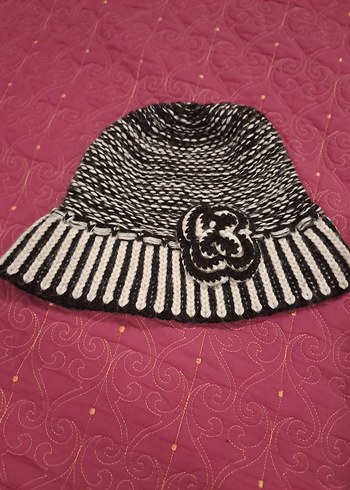 Renkli Örgü Kadın Şapka Siyah - Görsel 3