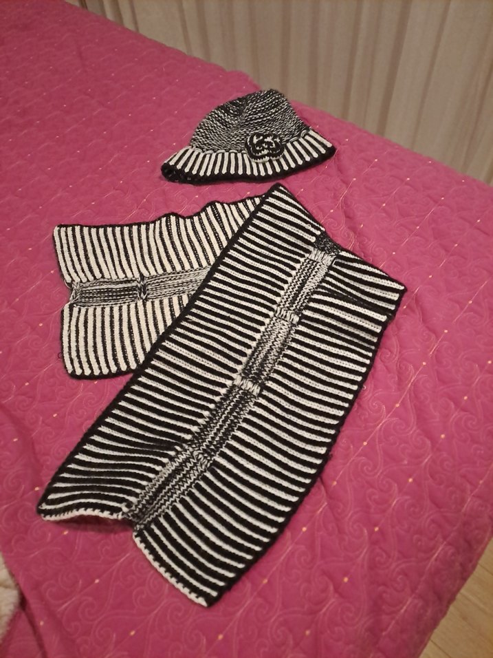 Renkli Örgü Kadın Şapka Siyah - Görsel 4