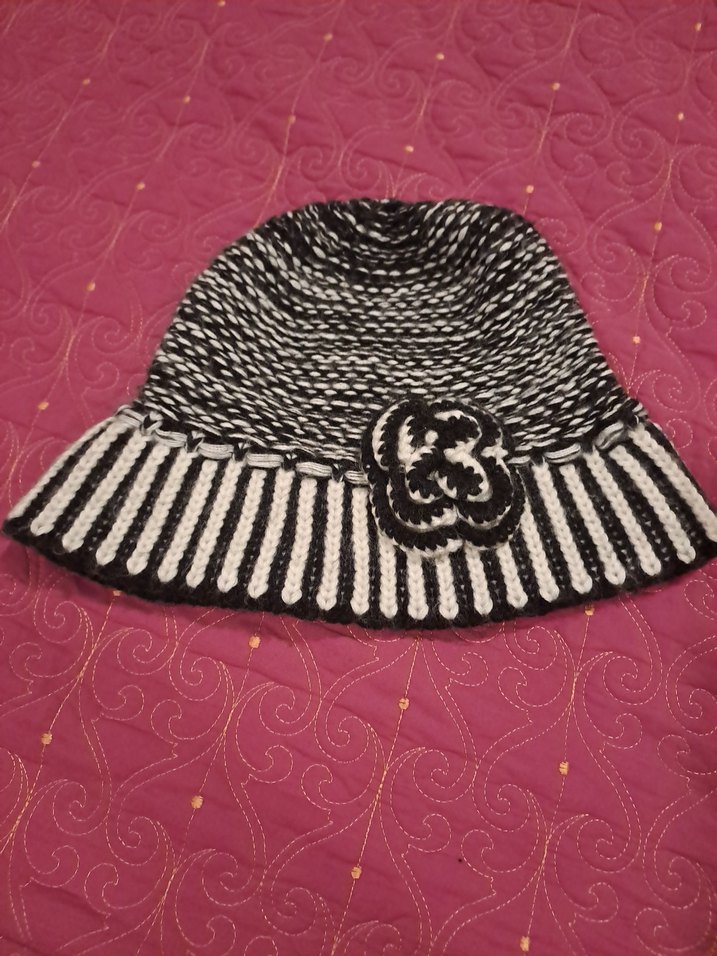 Renkli Örgü Kadın Şapka Siyah - Görsel 3