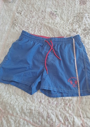 Mavi Kemerli Erkek Mini Şort