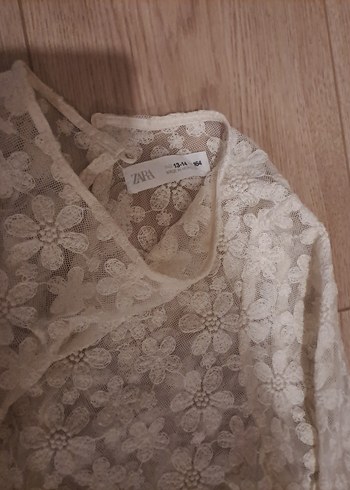 Beyaz Nakışlı Dantel Kız Bolero - Görsel 4