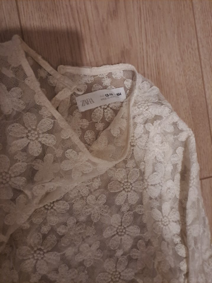 Beyaz Nakışlı Dantel Kız Bolero - Görsel 4