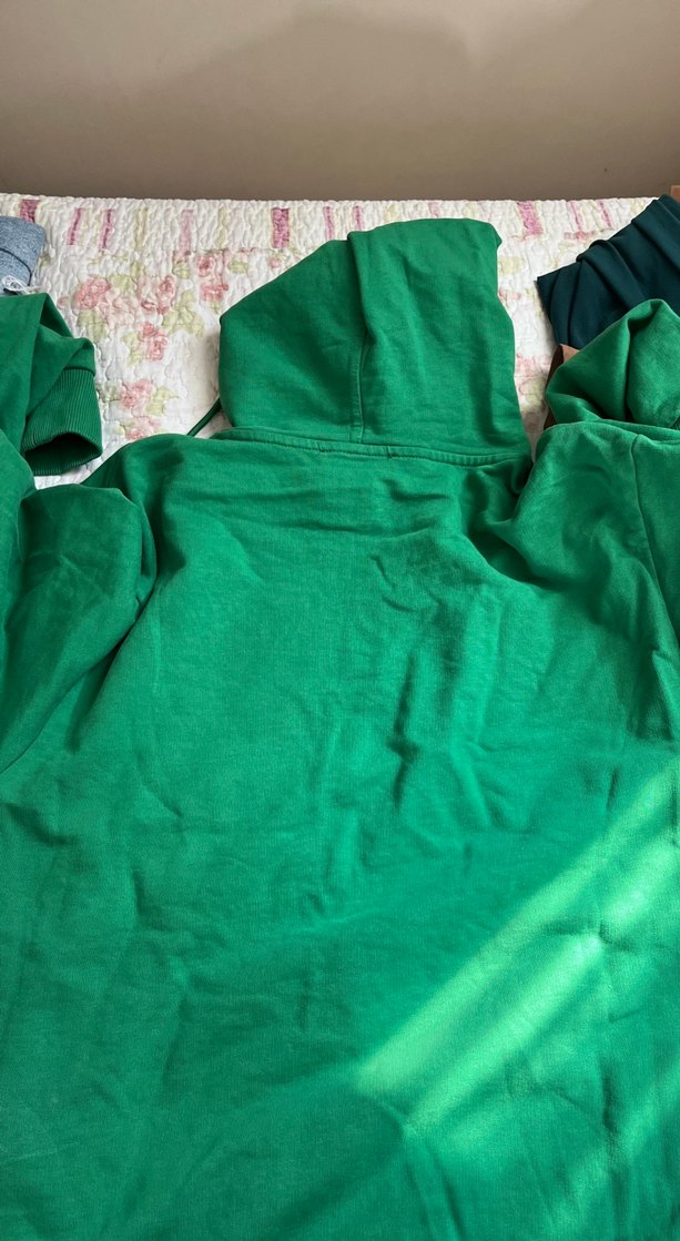 Yeşil Kapüşonlu Nakışlı ünisexs Sweatshirt - Görsel 3