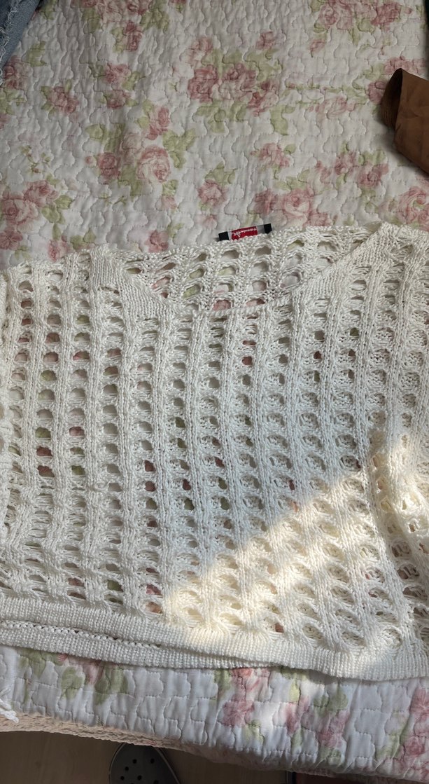 Dantel Detaylı Bohem Beyaz Örgü Kazak - Görsel 2