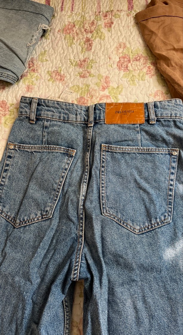 Düğmeli Mavi Kadın Kot Jean - Görsel 3