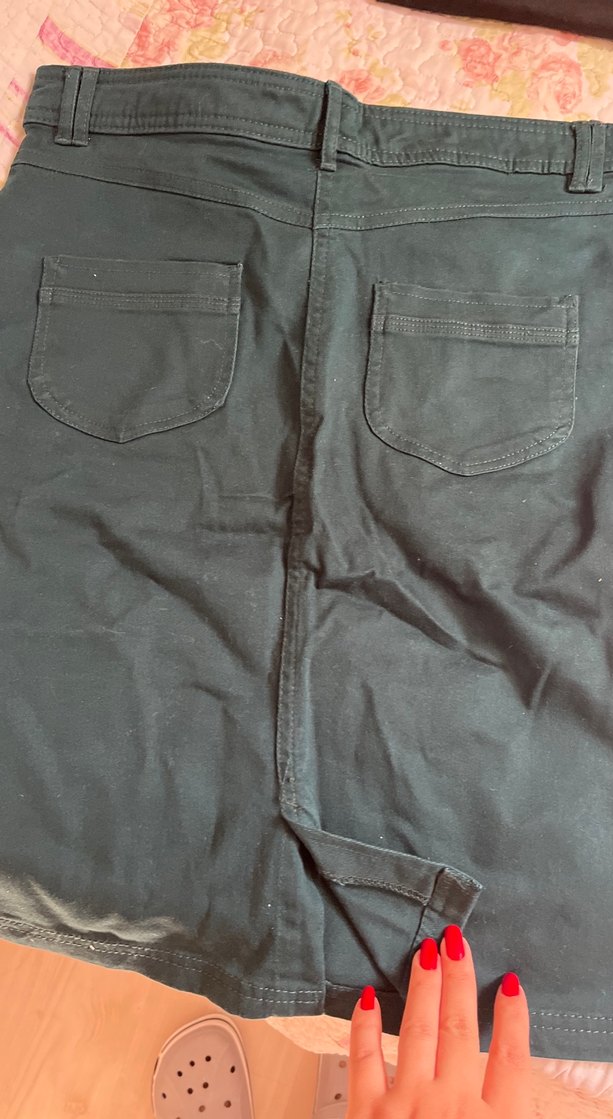 Yeşil Midi  Kot Etek - Görsel 3