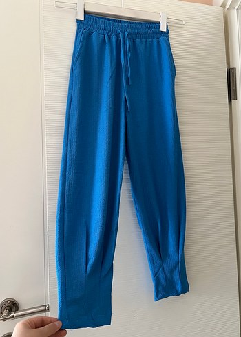 Diğer Kadın Mavi Pilili Şalvar Model Pantolon