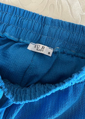 s Beden Kadın Mavi Pilili Şalvar Model Pantolon