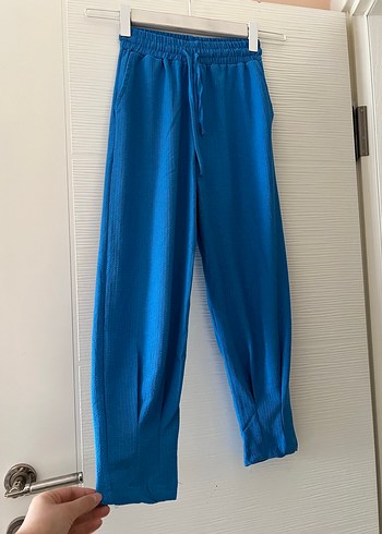 Kadın Mavi Pilili Şalvar Model Pantolon
