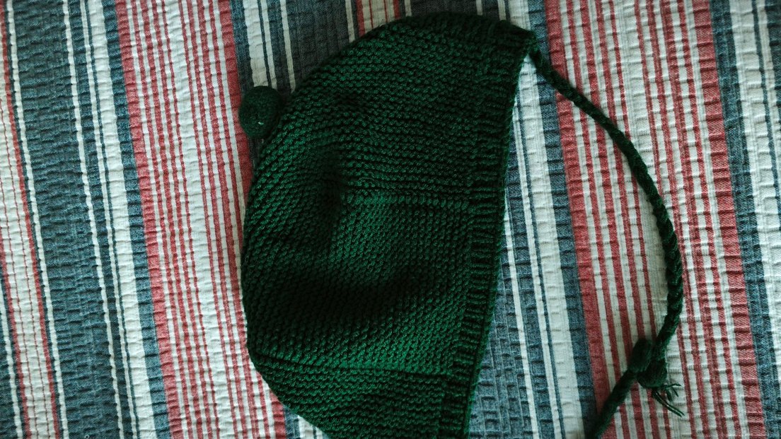 Koyu Yeşil El örgüsü kurbağa bere - Görsel 5