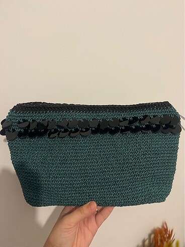 Zümrüt yeşili clutch çanta