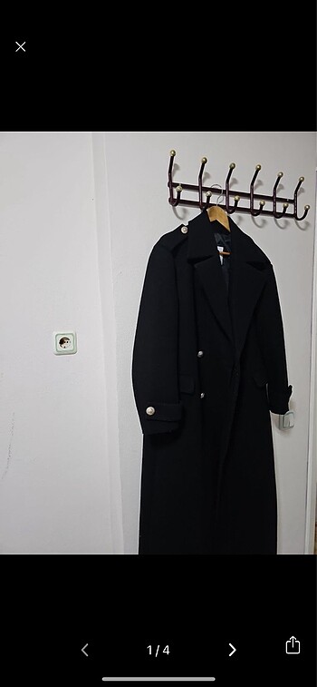 42 Beden siyah Renk Koton kaşe siyah kaban