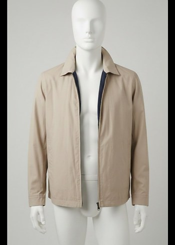 Erkek Lacivert Midi Ceket Fermuarlı - Görsel 2