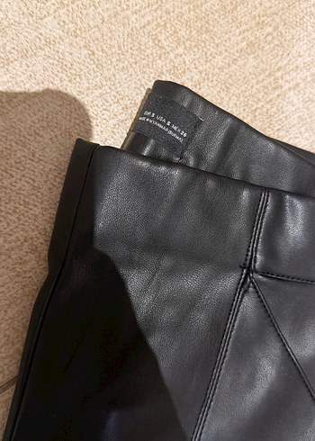 Deri Siyah Kadın Pantolon - Görsel 2