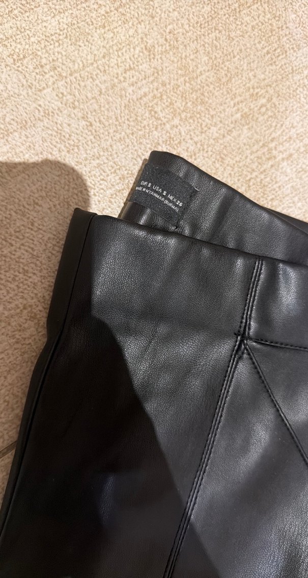 Deri Siyah Kadın Pantolon - Görsel 2