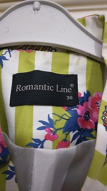New Romantics Keten ceket 38 beden romantik line marka
