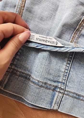 Stradivarius Denim Mini Crop Top 34 - Görsel 3