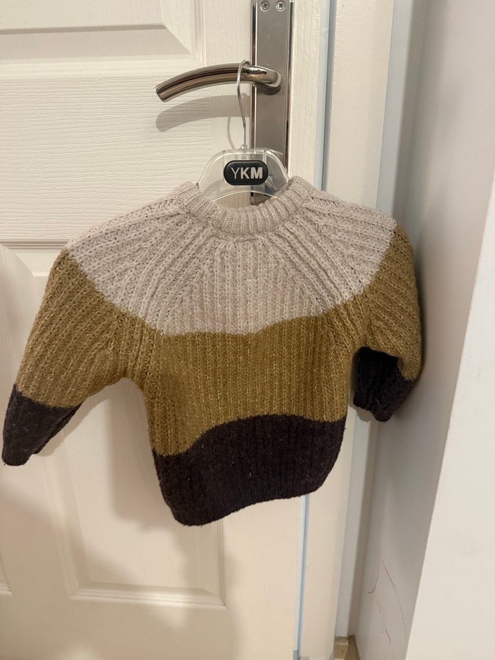 Bohem Renk Bloklu Triko çocuk Kazak - Görsel 2