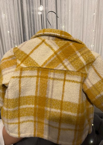 Sarı Ekoseli Yünlü Çocuk Kaban - Görsel 2