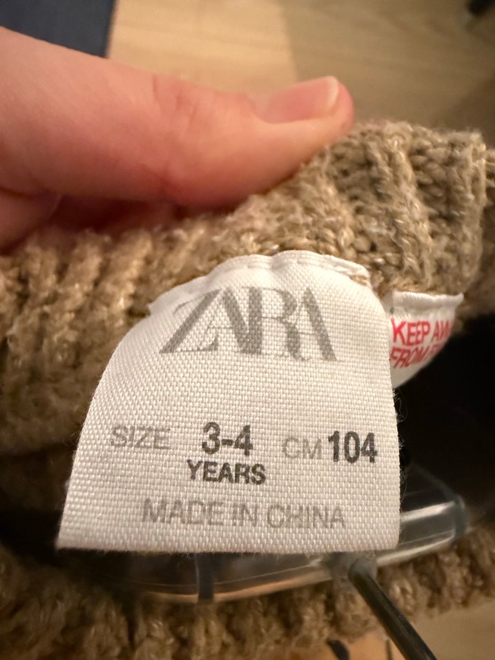 Kahverengi Nakışlı Örgü çocuk Kazak - Görsel 4