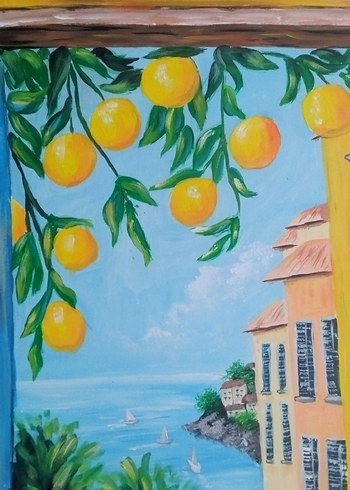 tablo limon ağacı manzara - Görsel 6