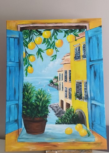 tablo limon ağacı manzara - Görsel 9