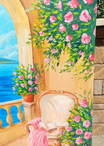 manzara tablo balkon sefası - Görsel 6