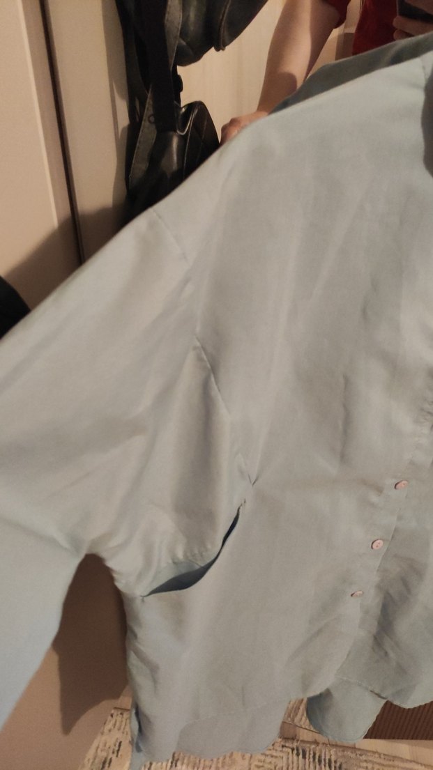 mavi yarasa kol gömlek - Görsel 2