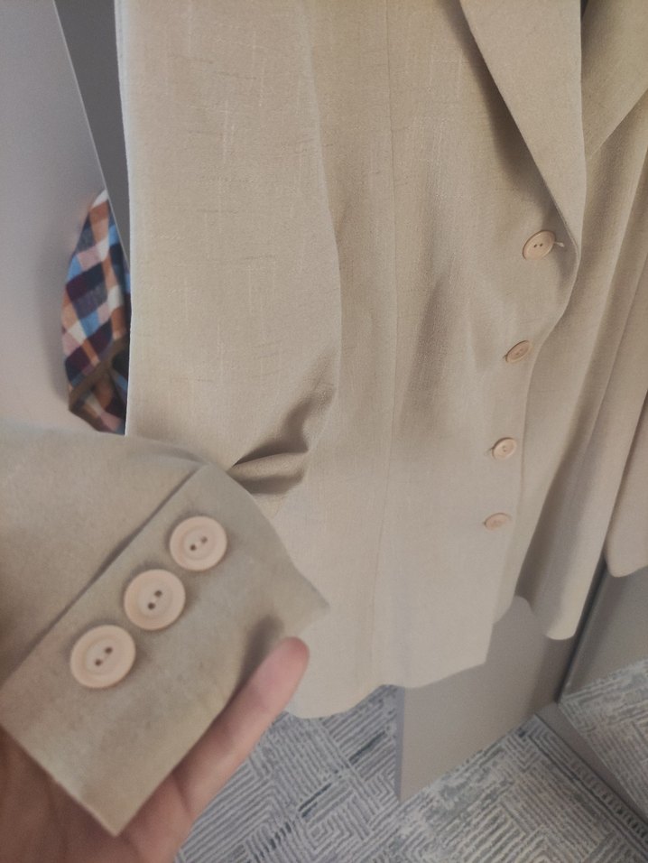 Bej Kadın vintage Ceket - Görsel 4