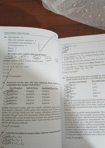 Ceteris Paribus İktisat Soruları Tamamı Çözümlü - Görsel 3