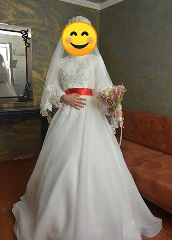 Helen model zarif tesettür gelinlik - Görsel 2