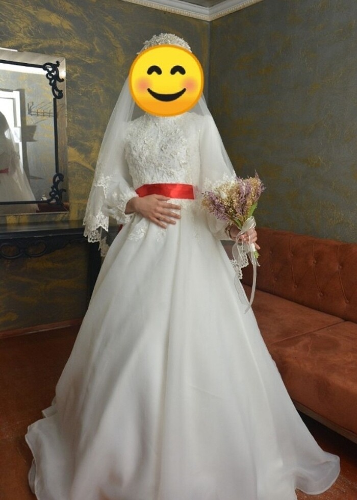 Helen model zarif tesettür gelinlik - Görsel 2