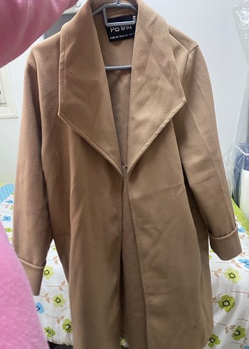 Bej Süet Midi Kadın Kaban - Görsel 3