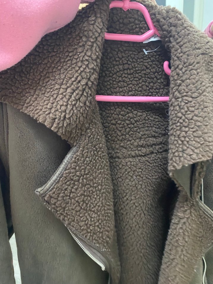 Kahverengi Süet Kürklü Midi Ceket - Görsel 3