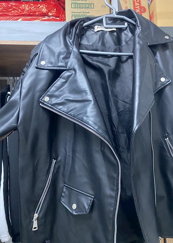 Siyah Deri Biker Ceket - Görsel 2