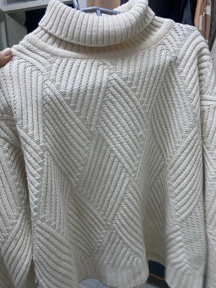 Beyaz Balıkçı Yaka Örgü Kadın Kazak - Görsel 2