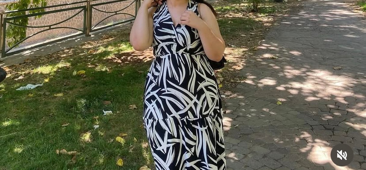 Zebra Desenli Uzun Askılı Rahat Elbise - Görsel 2